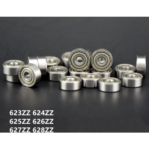 100pcs/lot 623ZZ 624ZZ 625ZZ 626ZZ 627ZZ 628ZZ Shielded Deep Groove Ball bearing 623Z 624Z 625Z 626Z 627Z 628Z 629Z