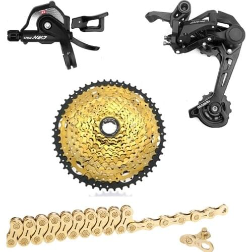 Sensah CRX MTB 11 Speed Groupset 11-50T Gold Cassette Shifter Rear Derailleur X11 Chain Mountain Bike 11s Group Set M8000 M7000