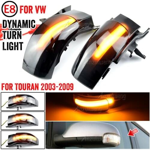 2Pcs Car LED Dynamic Turn Signal Lights For Volkswagen Touran 1T 2003-2009 Car Side Wing Rearview Mirror Indicator Blinker Lamps