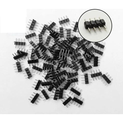 20pcs/lot 4pin RGB connector 4 pin needle male type double 4pin for 3528 5050 RGB LED strip light