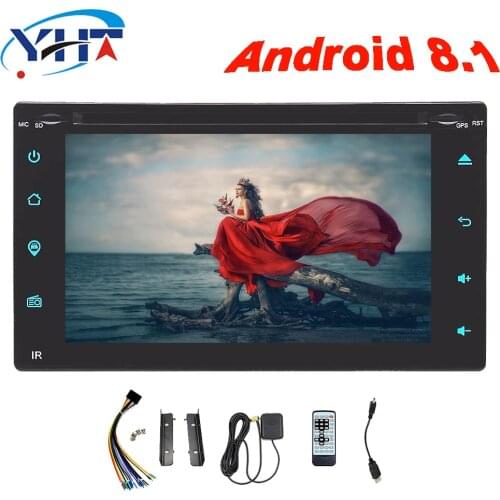 2din 6.2" inch Quad-Core 1+16GB Android 8.1 Universal Car Radio DVD Player with Wifi Capacitive Touch Screen BT HD MirrorLink