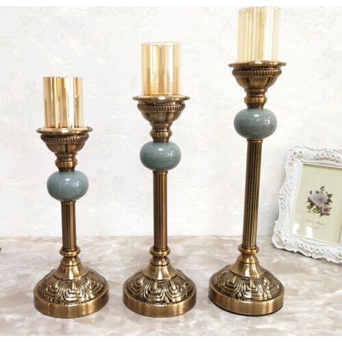 3 pcs/Lot Table Candle Holders Plating Metal Candlestick Geometric Round Romantic Candle Holders For Wedding Dinner Decor ZZT031