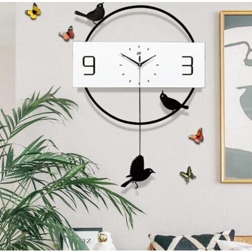 Creative Large Wooden Wall Clocks 3D Quartz Silent Pendulum Clock For Home Decoration Bedroom Living Room Nordic Modern Design