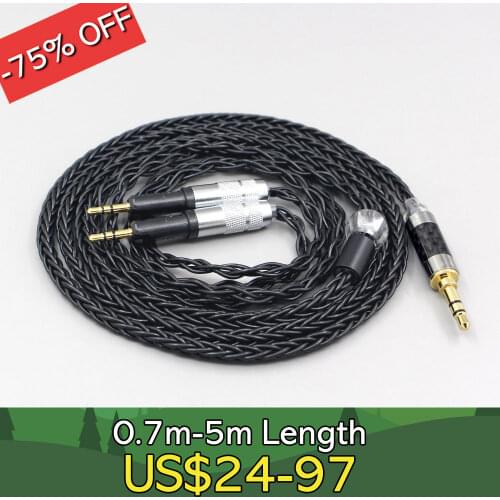 LN007467 4.4mm xlr 2.5mm 6.5mm 8 Core black Silver Plated Braided Earphone Headphone Cable For Audio-Technica ATH-R70X
