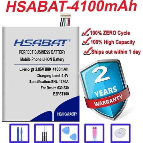 HSABAT 100% Tested New High Quality 4100mAh Battery for HTC Desire 530 630 650 D530U 628 B2PST100 In Stock