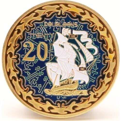 Accessories Creative Souvenir Coin Pirate Ship Augustine Herman In Memory Metal Coin Challenge Coin Gift Home Decoration