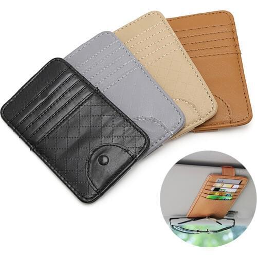 Car Auto Sun Visor Point Pocket Organizer Pouch Bag Card Glasses Storage Holder Drop shipping
