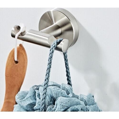 Black Robe Hook Stainless Steel 304 Bathroom Single Bath Towel Hook Clothes Hanger Wall Mounted Matte Black/Brushed