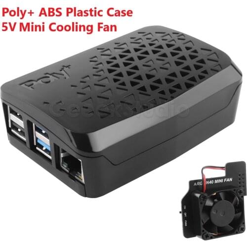 Black Poly+ ABS Plastic Case can accommodate official Raspberry Pi HATs For Raspberry Pi 4B