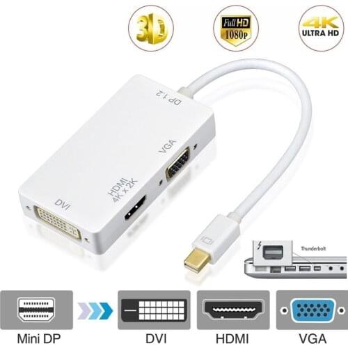 Thunderbolt 2 dock multiport hub Mini Displayport DP to VGA Hd 4K Dvi Adapter converter for macbook Mac book pro Surface
