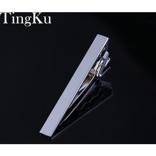 France Metal Tie Clip Fashion Silver Simple Necktie Tie Pin Bar Clasp Clip Business accessories Gifts for Friends and Father