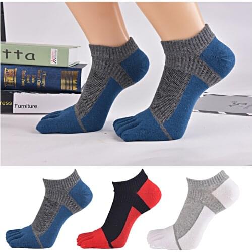 Cotton Five Finger Socks Men Sports Breathable Comfortable Anti Friction Running Athletic Short Ankle Mens Toes Socks EU 39-44