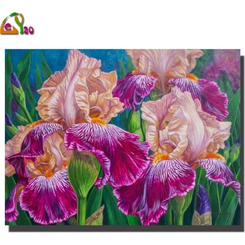 Irises Paint With Diamond Embroidery flower scenery" 5d diy Diamond Painting Full Square Round Picture Of Rhinestone Decor