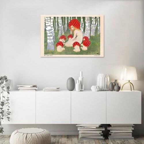 Mushroom Mother And Her Baby Canvas Paintings Posters Hot Style Wall Art Picture For Living Room Decoration Home Decor