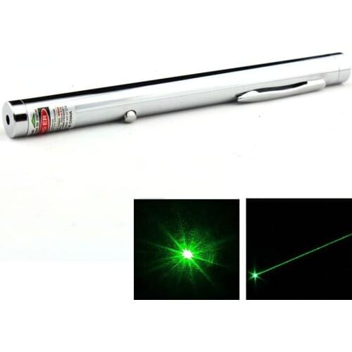 Powerful 5mW 532nm Open-back Bright Silver Steel Green Laser Pointer ,Green Laser Pen, Adjustable Starry Star Kaleidoscope Laser