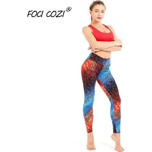 NEW STORE Animal Print Leggings Fire Unicorn 2019 New Trending Kylin Printed fitness Leggings Woman Sports Leggings Light Blue