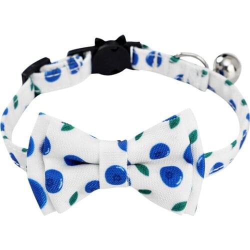 Pet Cat Collar Adjustable Safety Buckle Cute Bowknot Kitten Collars With Bells Cats Necklace Pets Accessories
