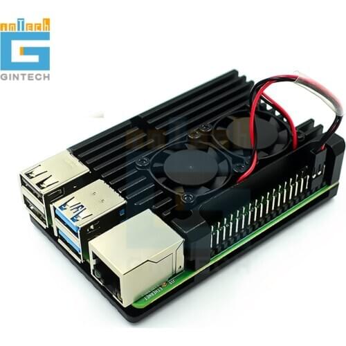 RPi 4 metal heatsink case with fan Raspberry Pi 4 Embedded Armor Aluminum Alloy Heatsink Compatible with Raspberry Pi 4 Model B
