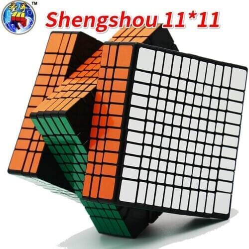 Shengshou 11Layer Magic Cube Black Sticker Puzzle Speed Cube 11x11 11Layers Sengso Cube Educational Toys For Children Kids