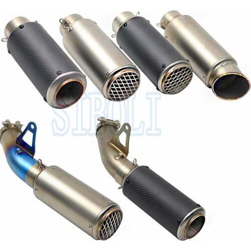 Motorcycle Exhaust Middle Pipe Connect Pipe Stainless Steel Carbon Fiber Exhaust Slip On Tube Escape Moto FOR BMW S1000R SC043