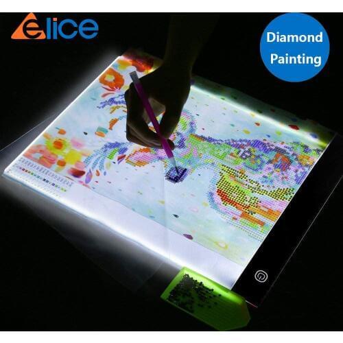 Elice A4 led light pad diamond painting, USB Powered Light Board Kit, Digital Graphics Tablet for Drawing Pad Art Painting board