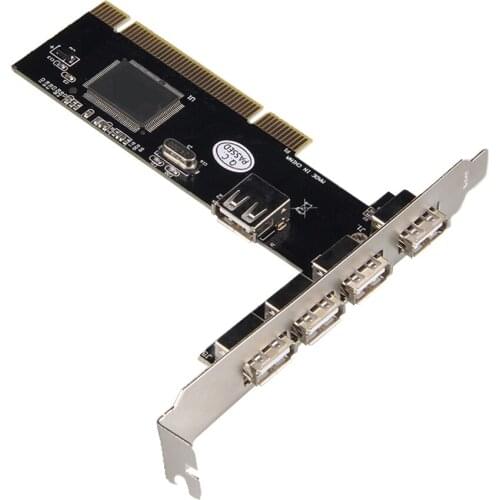 USB 2.0 PCI Card, 5 Port (4 External & 1 Internal) USB Adapter Hub