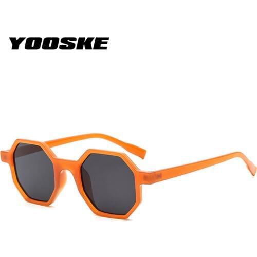 YOOSEK Vintage Sunglasses for Men Women Luxury Brand Designer Small Frame Polygonal Sun Glasses Ladies Retro Plastic Eyeglasses