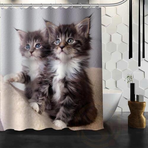 Best Nice Custom Cat Animal Pet Shower Curtain Bath Curtain Waterproof Fabric Bathroom MORE SIZE WJY&48