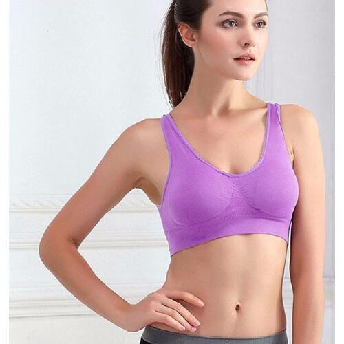 Women Seamless Wire Free Padded Crop Top Fitness Vest Tank Comfort Yoga Sport Bras