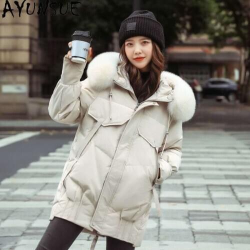 AYUNSUE Womens Winter Down Jacket Warm Coat Female Korean Style Fashion Duck Down Jackets Woman Hooded Parkas 2020 Abrigo Mujer