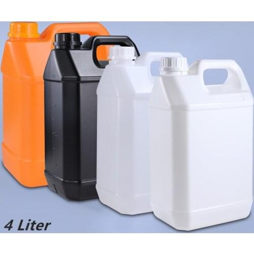 Empty 4L Square Plastic Barrel Food Grade HDPE Material Lotion Liquid Refillable Storage Container 1PCS