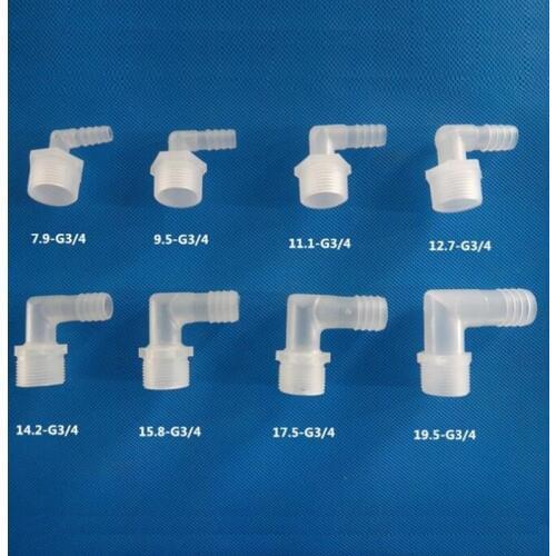 10pcs 3/4" 90 Degree Elbow Connector Male Thread Pagoda Joints for Aquarium Fish Tank Fittings Home Garden Supplies