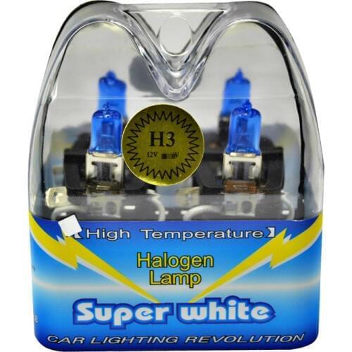 SZKDCE 2Pcs DC 12V H3 55W 6000K Car Headlight Fog Light Driving Lamp Car Head Light Bulbs Halogen Xenon Filled Super White