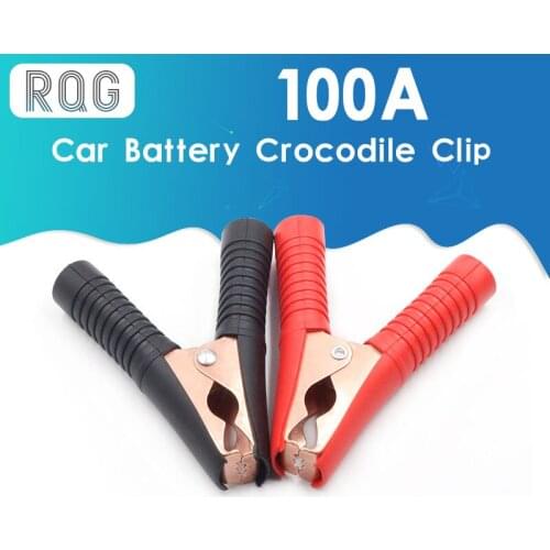 2PCS Hot Car Alligator Clips Battery Clamps Crocodile Clip 100A Red Black