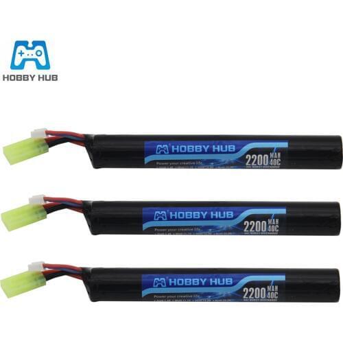3pcs 18650 Power RC Lipo battery 7.4V 2200MAH 40C AKKU Mini Airsoft toys Gun Battery RC model