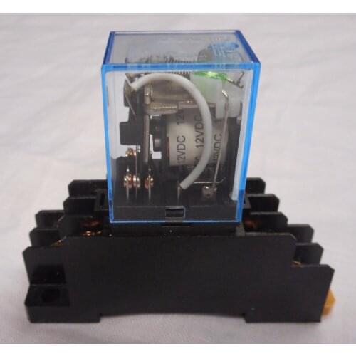 5 Sets Mini Relay LY2NJ 8 Pin 10A With LED + PTF08A Socket Base Intermediate Relay 12VDC 24VDC 110VAC 220VAC