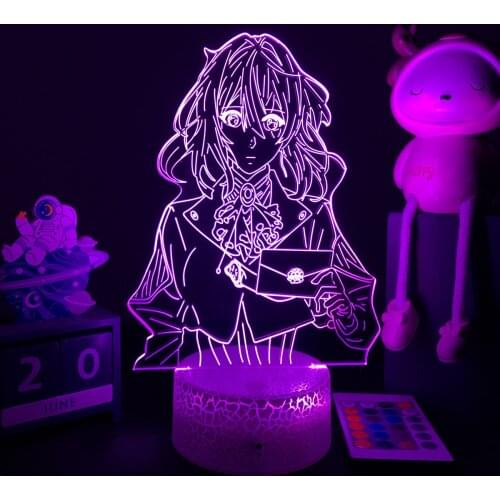 3D Anime Lamp Violet Evergarden Night Light for Bedroom Decorative Room Nightlight Birthday Gift 3d Table Light Manga