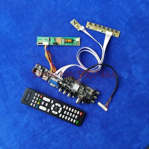 Digital DVB for HSD150PX14/HSD150PX15/HSD150PX16/HSD150PX17 panel LCD drive board kit 30 Pin LVDS 1CCFL 1024*768 USB VGA AV