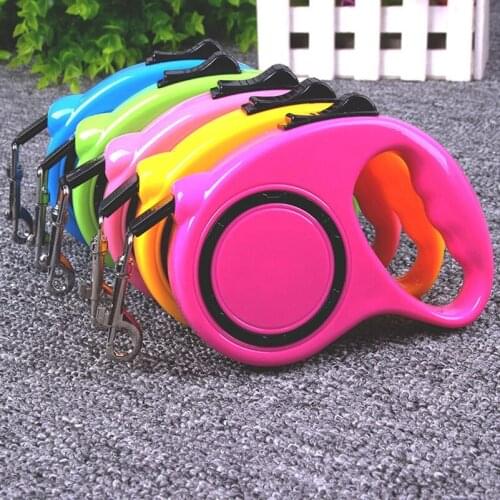 DHL 200PCS 3M 5M Long Automatic Retractable Pet Dog Leash Adjustable Collar Dog Training Lead Extending Traction Rope