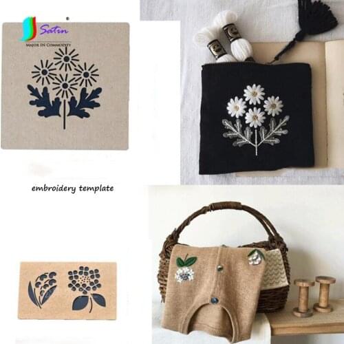 Home Decorate Clothes Tool Small Size Flower Tree Cactus Pattern Sashiko Embroidery Template A0343L
