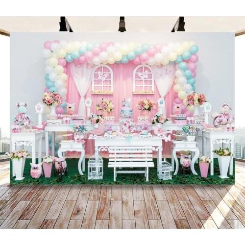Birthday Photography Backdrops 1st Baby Shower Cake Smash Photo Background Children Newborn Pink Interiors Studio Photocalls