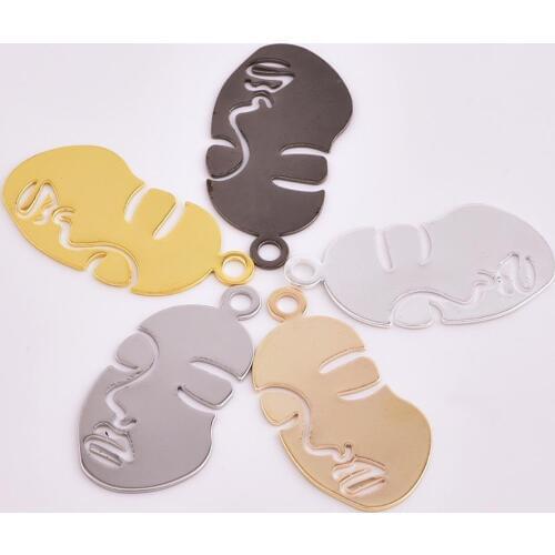 Personality smooth face contour single pendant necklace pendant DIY handmade accessories