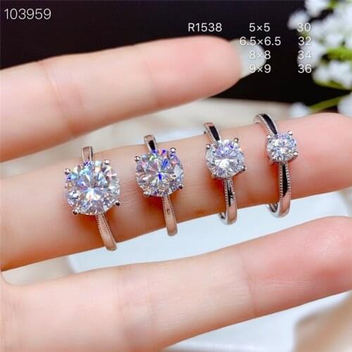 Classic 4 Claws Silver 3 Carat Excellent Cut D Color Diamond Test Passed White Moissanite Ring Female Party Silver 925 Jewelry