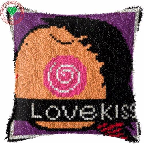 Stripe Needlework Latch hook rug kit Diy Pillowcase Cross-stitch carpet cushion Patchwork diy embroidery pillowcase thread Craft