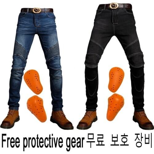 Hi-LN Hot sale Komine motorcycle leisure motorcycle mens cross-country outdoor riding jeans Free protective equipment knee pads