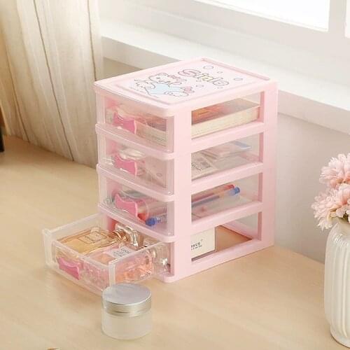 Desktop Transparent Dustproof Storage Box Drawer Type Multi-layer Plastic Storage Box Cute Stationery Accessories Storage Box