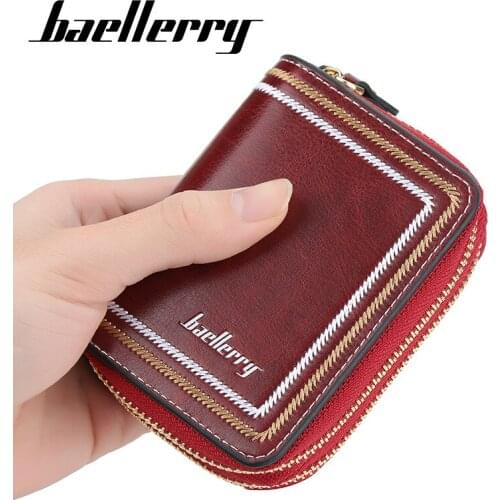 Baellerry 2021 New Fashion Key Case Women Zipper Card Holder Men Short Coin Purse Ladies Soft Leather Wallet dames portemonnee