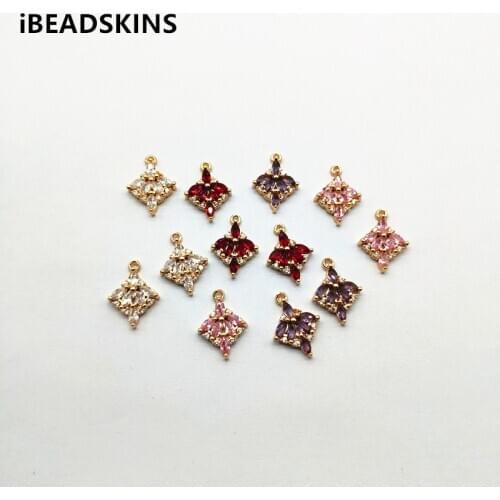 New arrival! 18x14mm 50pcs Copper/ Cubic Zirconia Square charm for Earrings parts,Accessories Earrings hand Made Jewelry DIY