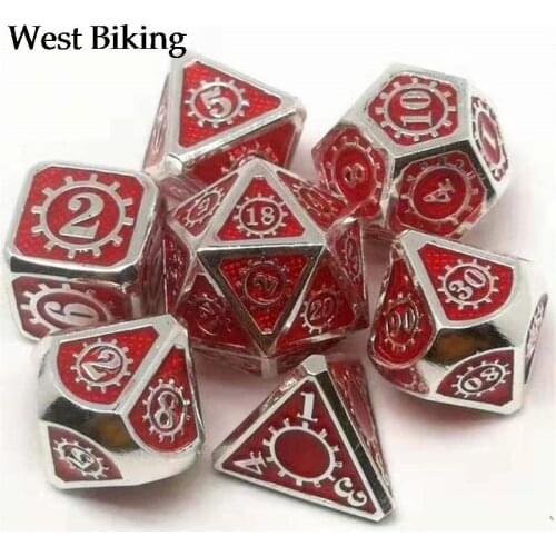 New Metal Dice 7pcs/set RPG Dice D&D Board Game Props D4 D6 D8 D10 D12 D20