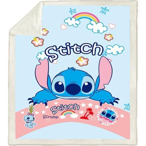 Lilo & Stitch Disney Throw Blanket Napping Beds Cover Plush Anime Kids Banket Soft Office Quilts Fashion Travel Picnic 3D Print